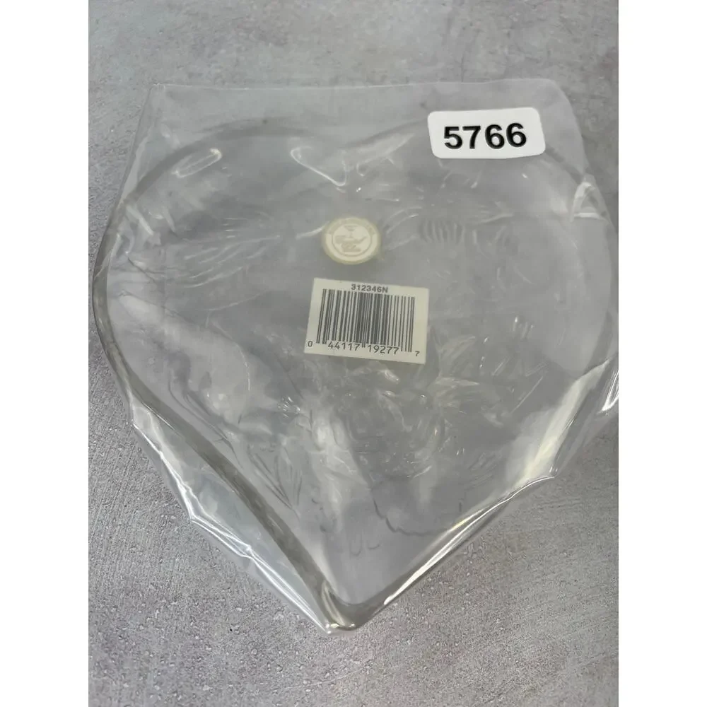 Crystal Clear Heart Shaped Candy/ Jelly‎ Dish Hummingbird and Flower Design 6